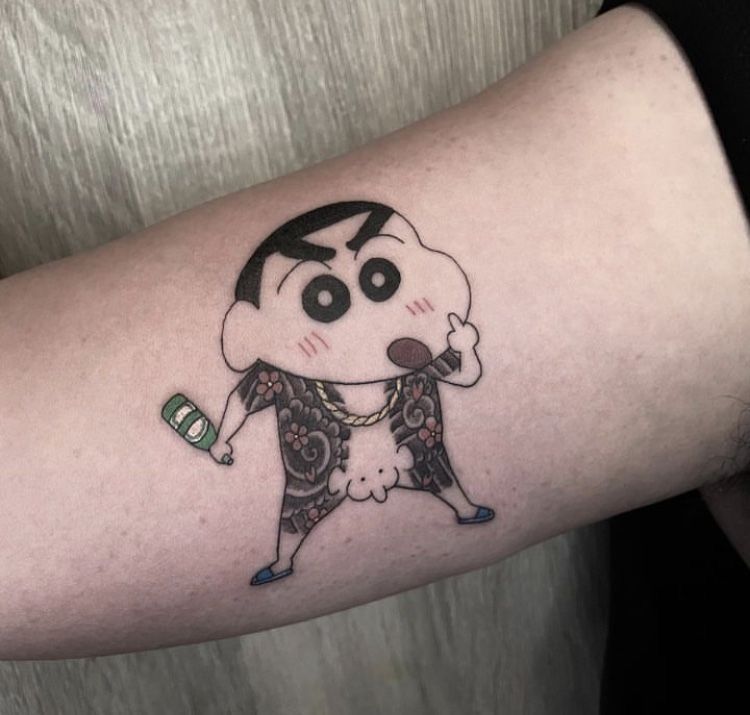 귀여운 짱구 전신 이레즈미 타투 스타일 분석