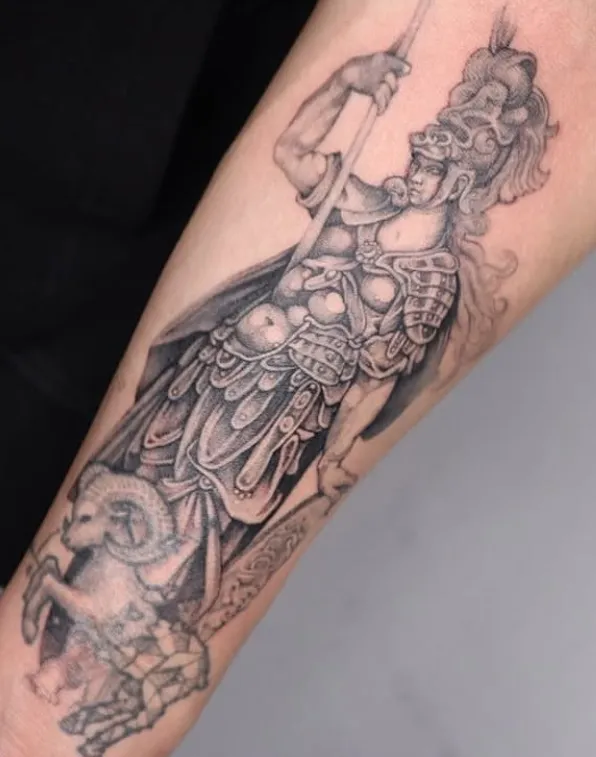 리얼리스틱 팔 아테네 타투 - 타투이스트 그레이트 작품