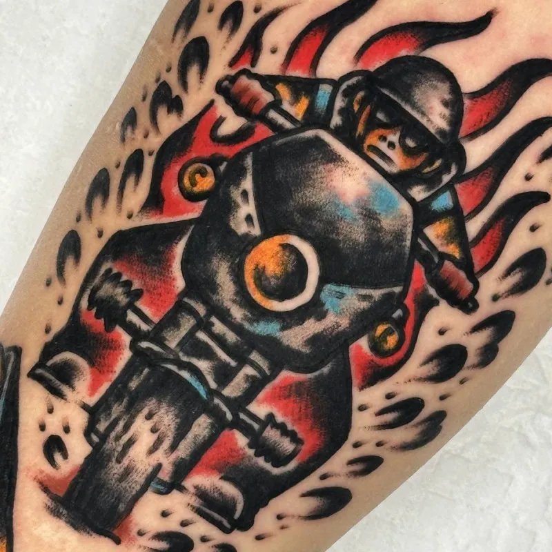 불꽃을 가르는 바이커, 컬러풀 올드스쿨의 정석