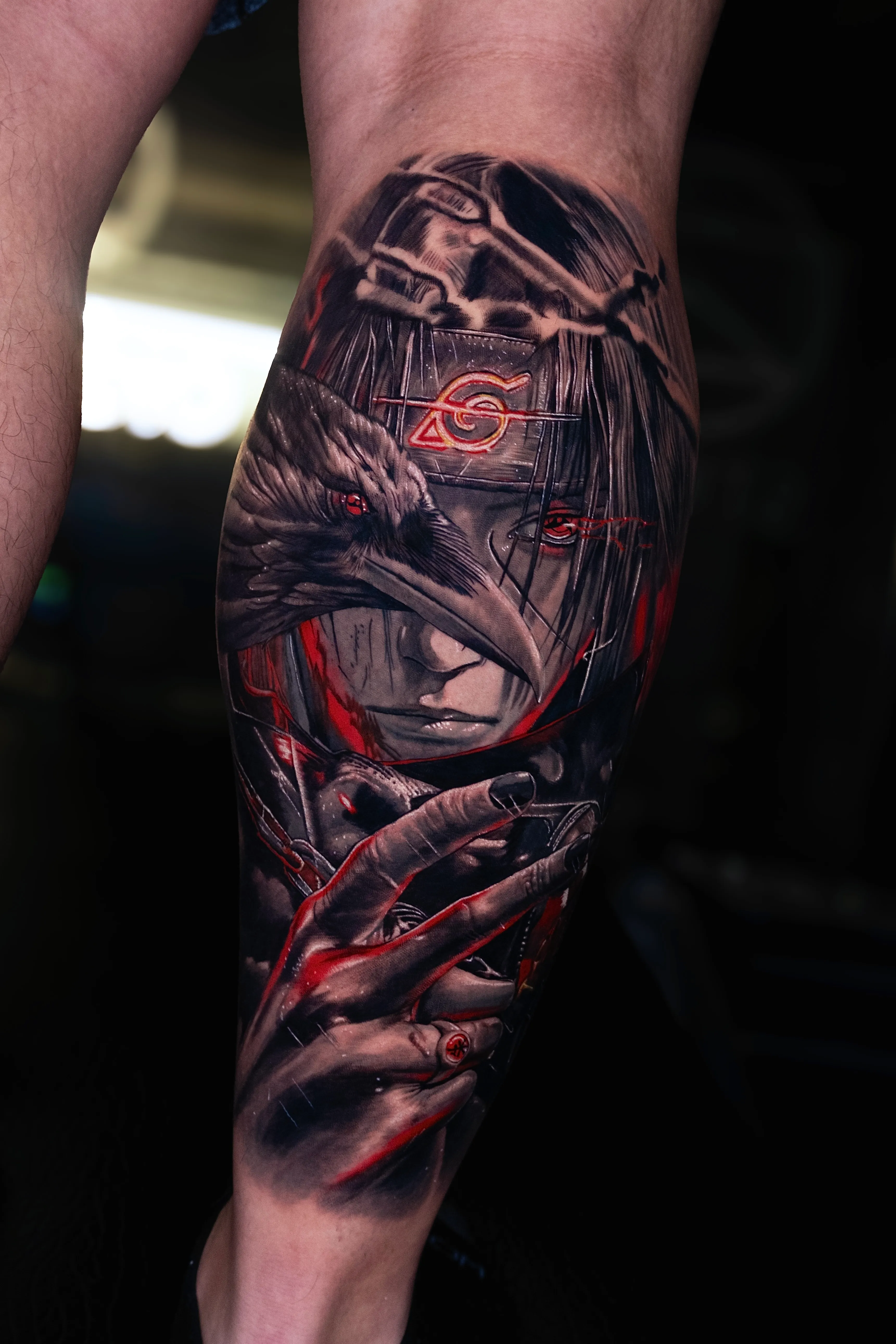 이타치 일러스트 타투: 다리 위의 예술