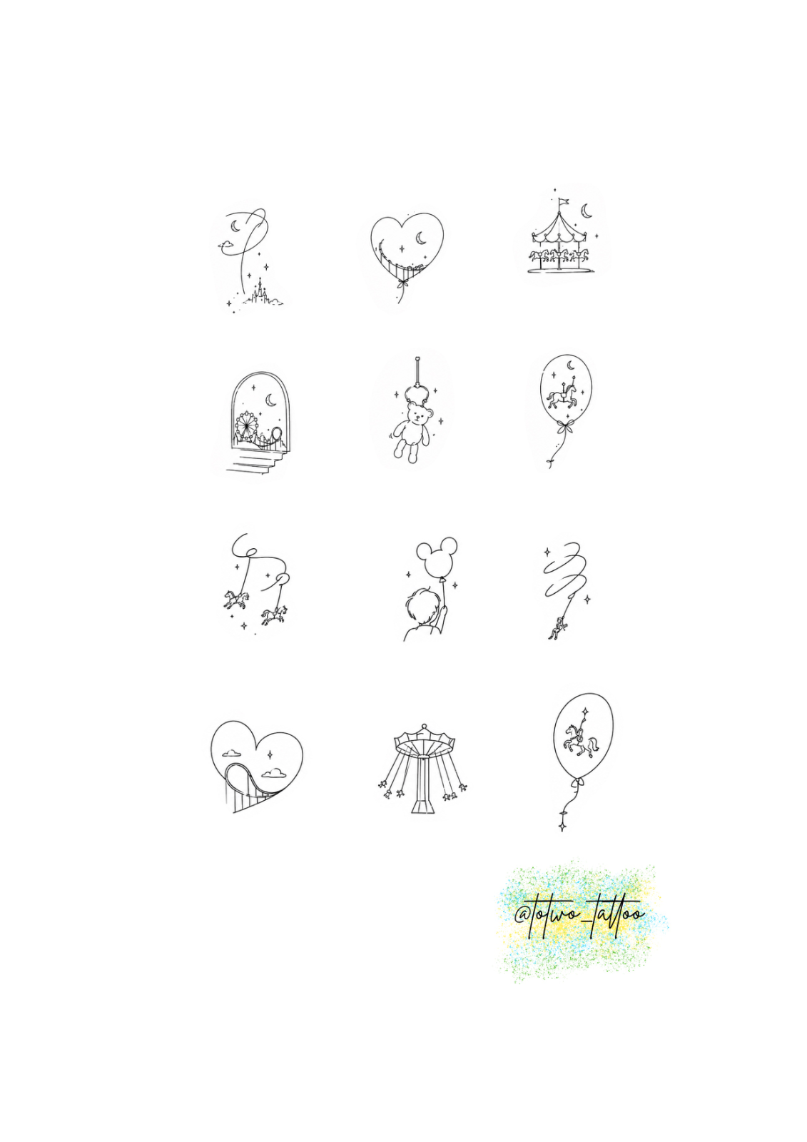 놀이공원 풍선타투, totwo_tattoo의 미니타투 매력