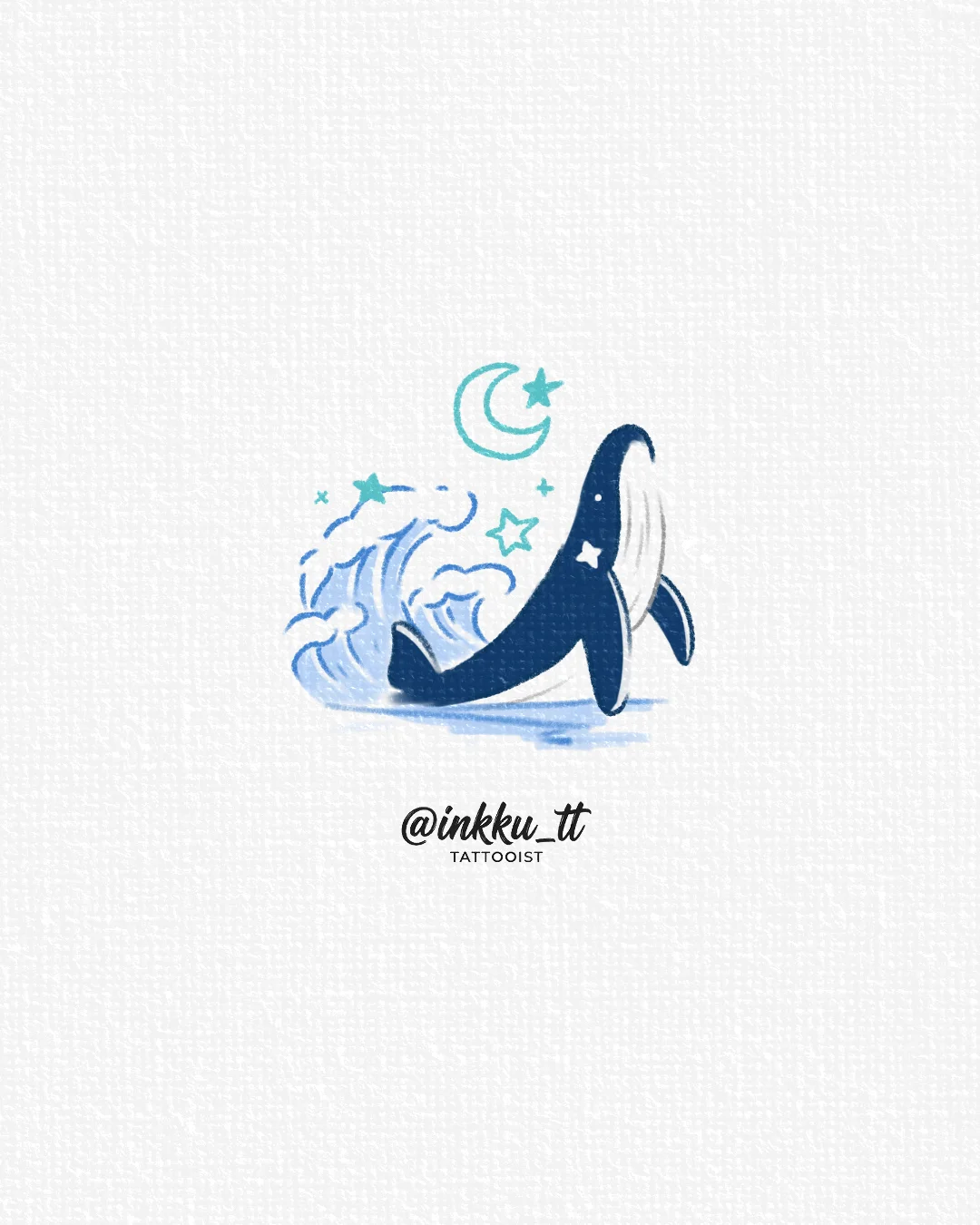 부산의 바다를 담은 타투, '파도와 🐳'