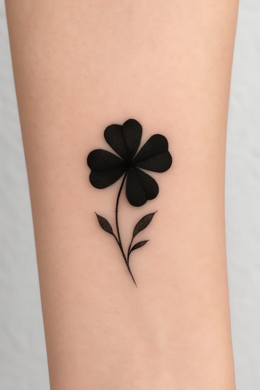 커버업 타투: 행운의 네잎클로버 디자인