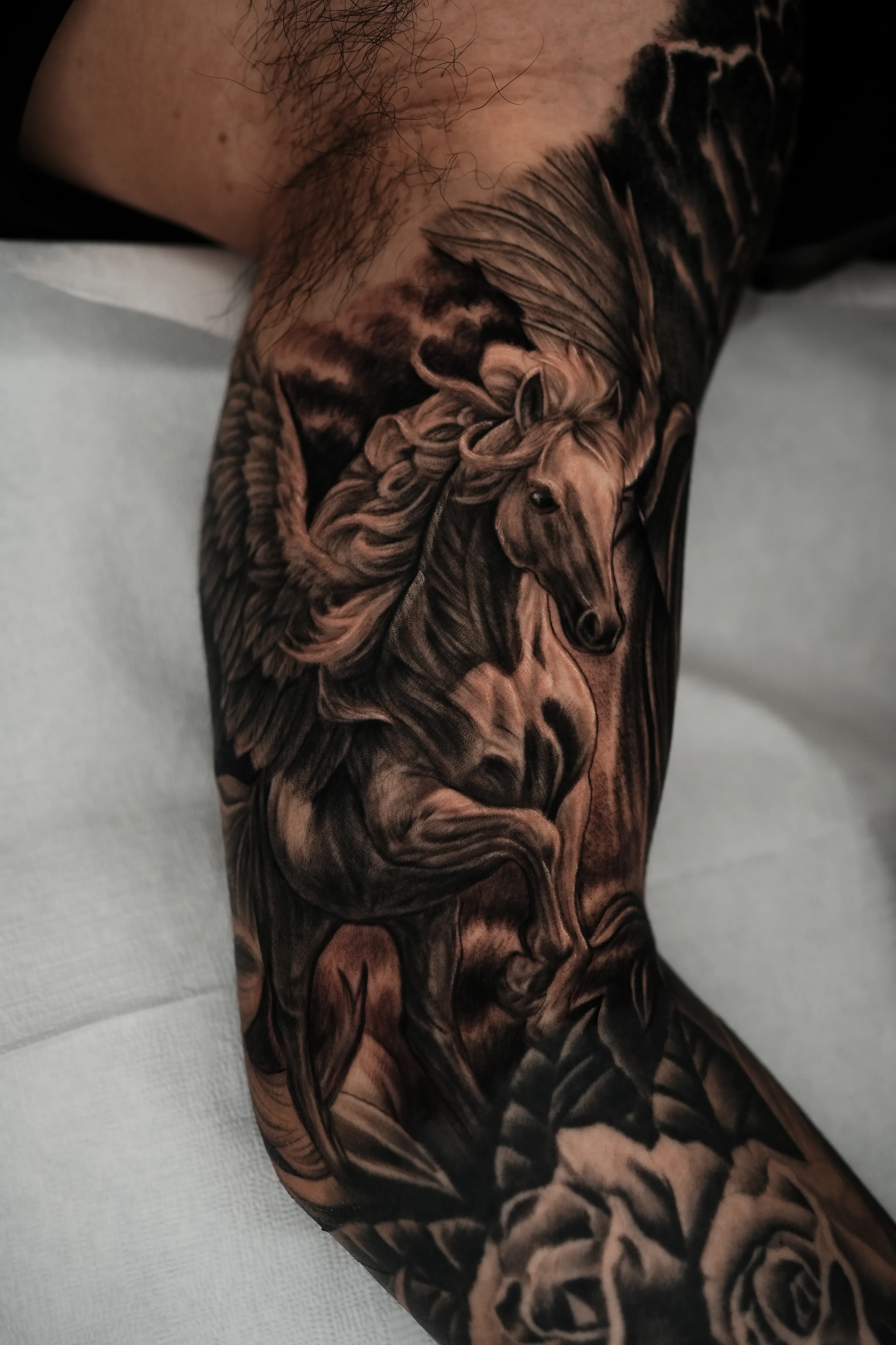 블랙앤그레이 긴팔 페가수스 타투