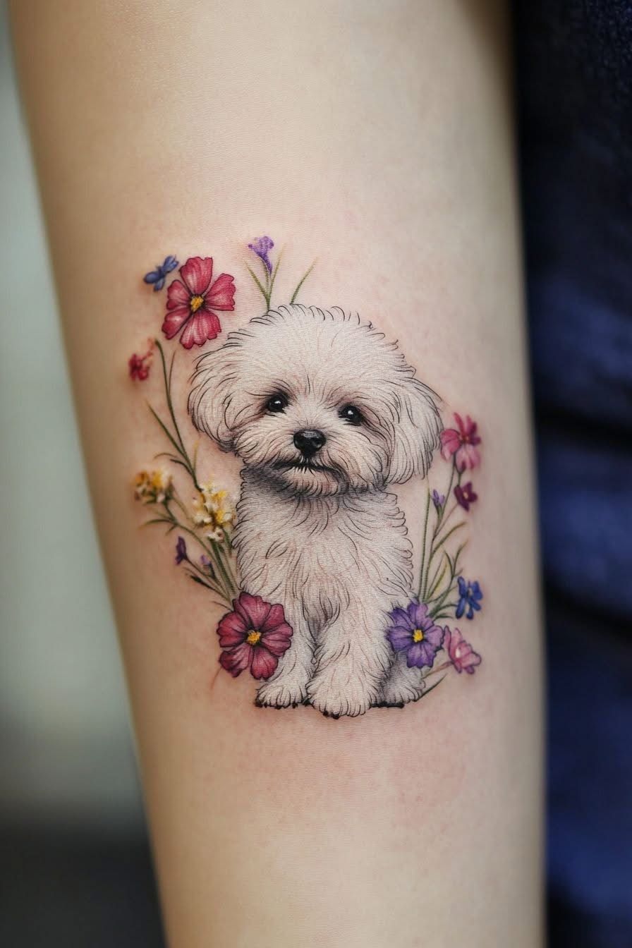 강아지 라인워크 타투: 특별한 반영구 작품